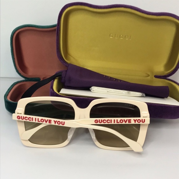 New Authentic GUCCI sunglasses GG0567SAN 006 I Love You - Picture 6 of 11